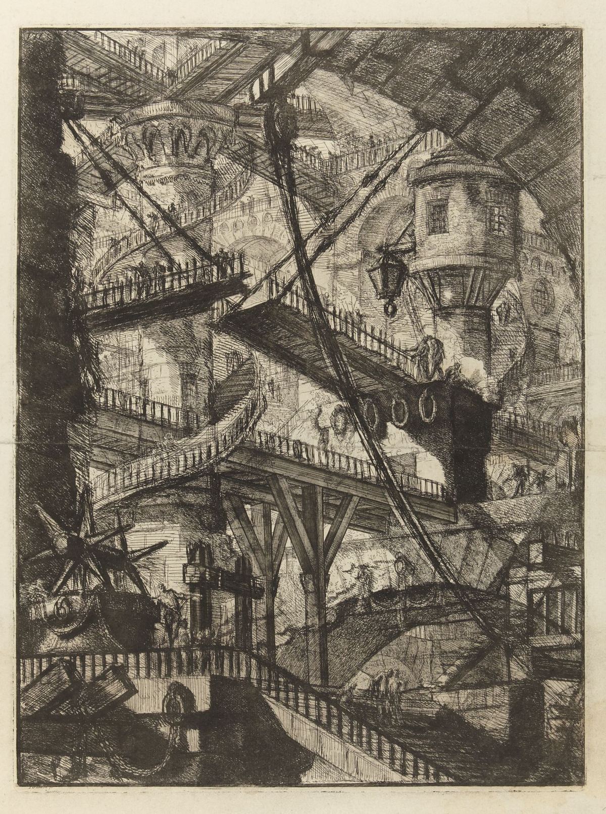 The Drawbridge, plate VII of the Imaginary Prisons (Carceri d'invenzione) by Giovanni Battista Piranesi (1761)