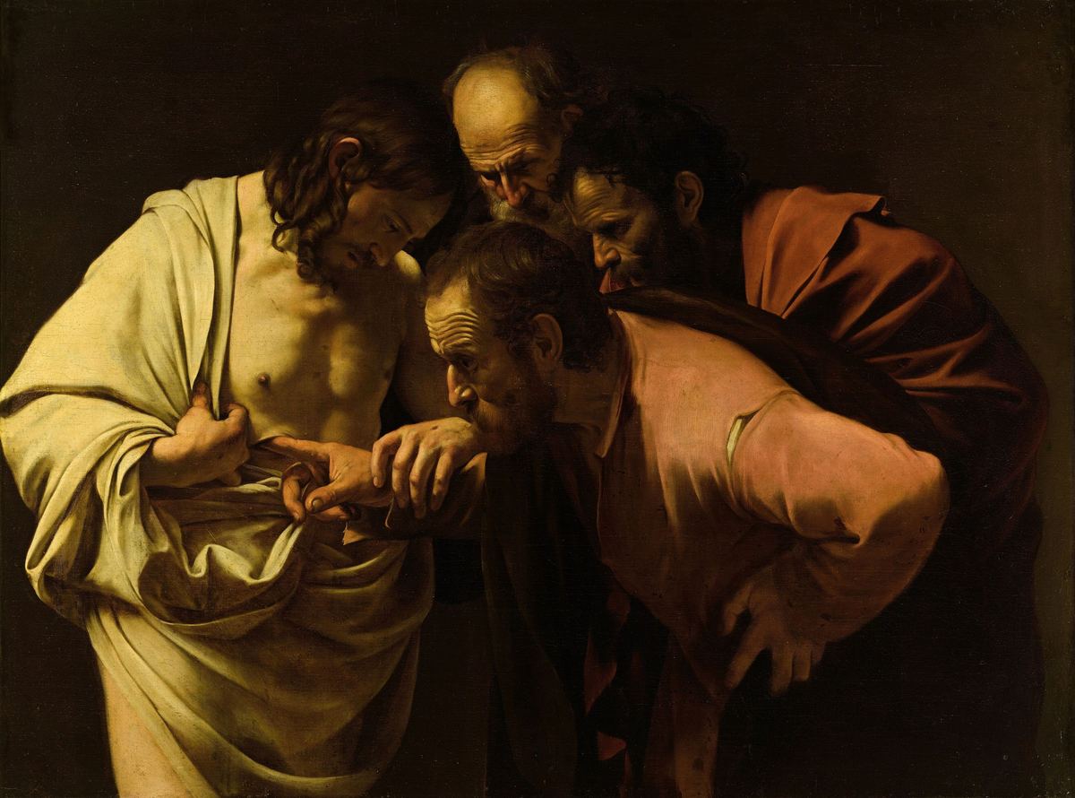The Incredulity of Saint Thomas by Caravaggio (c. 1601–02)