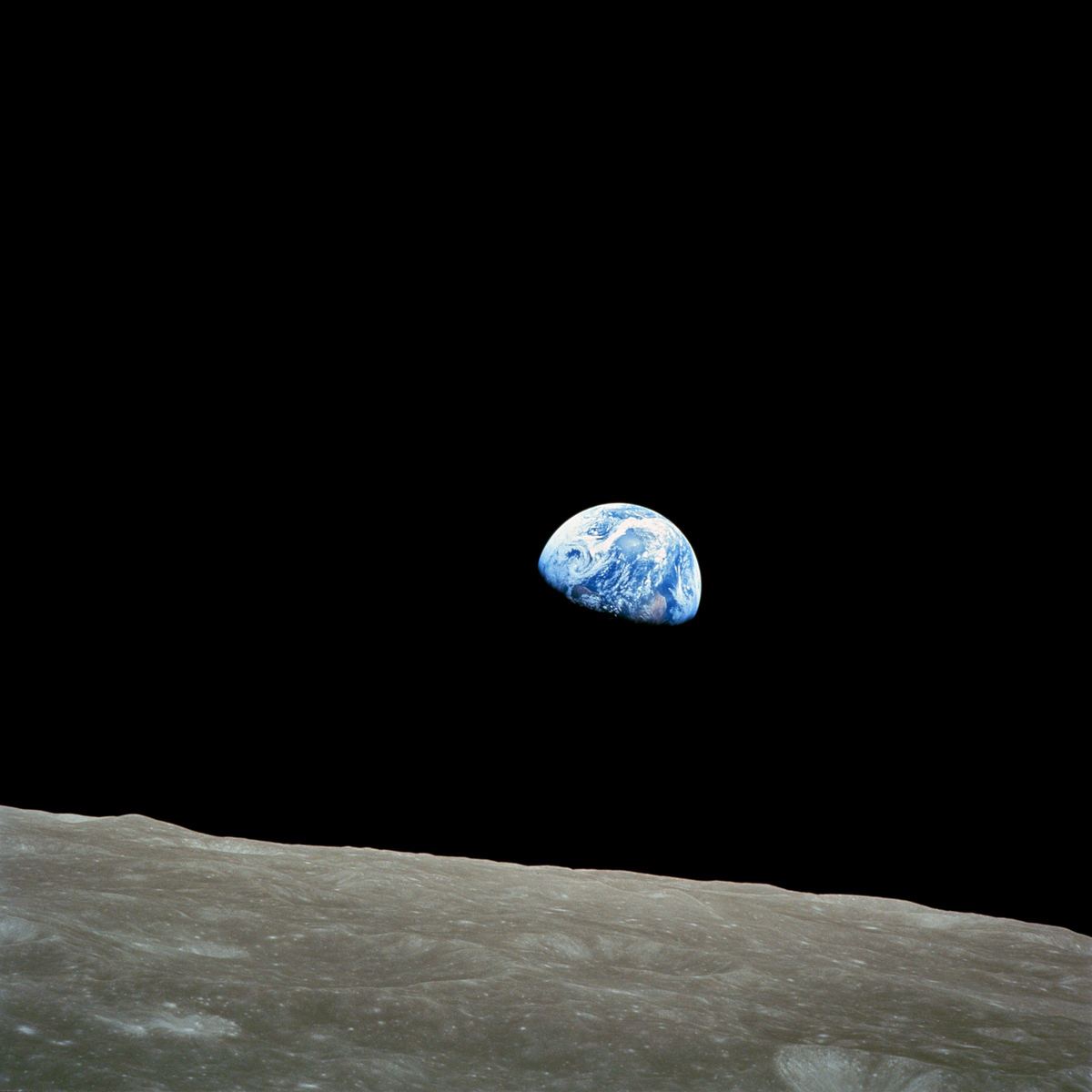 Earthrise by William Anders, Apollo 8 (24 December 1968)
