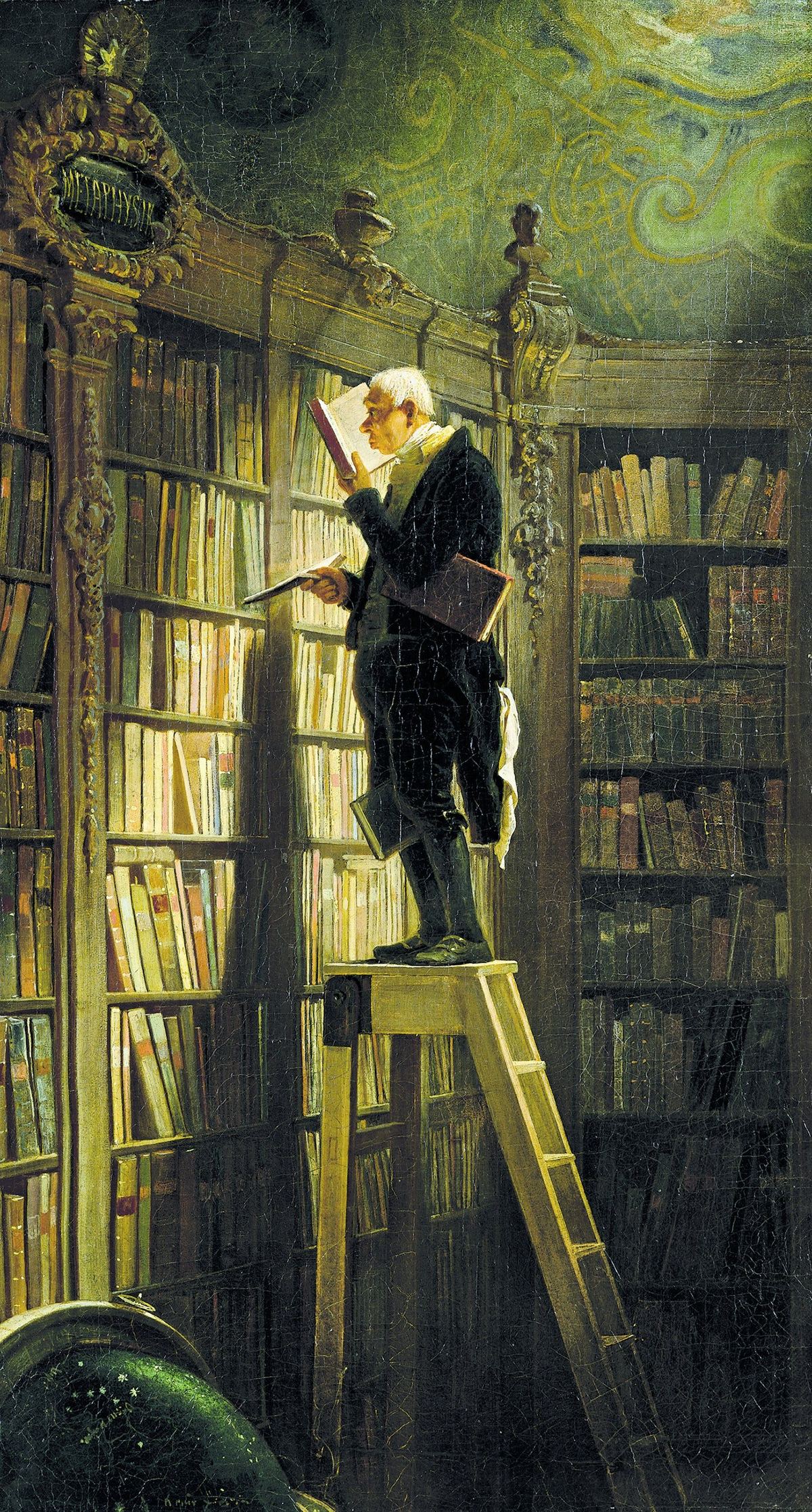 The Bookworm by Carl Spitzweg (c. 1850)